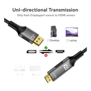 Câble vidéoprojecteur DisplayPort vers HDMI 8K, vue de face
