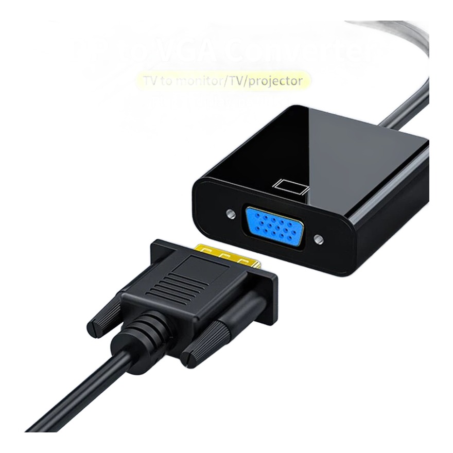 Câble vidéoprojecteur DisplayPort vers VGA, longueur 1,8 m, vue de trois quarts