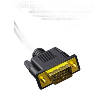 Câble vidéoprojecteur DisplayPort vers VGA, longueur 1,8 m, vue de face