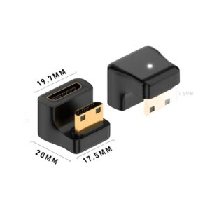 Cable videoprojecteur en adaptateur mini HDMI coude, vue arriere