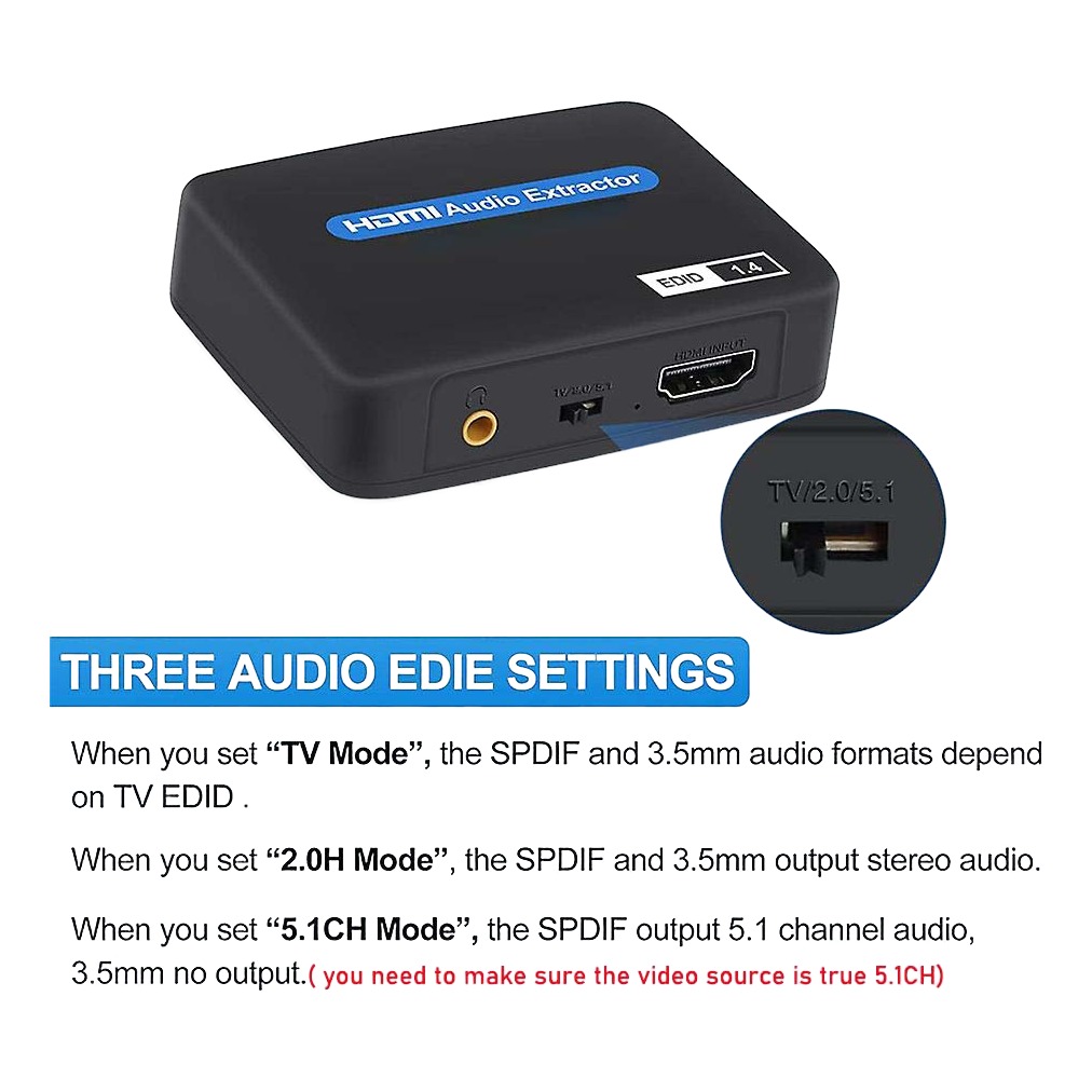 Cable videoprojecteur extracteur audio HDMI en 4K, vue arriere
