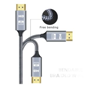 Cable videoprojecteur HDMI 2.0 4K HDR en trois longueurs, vue de trois quarts