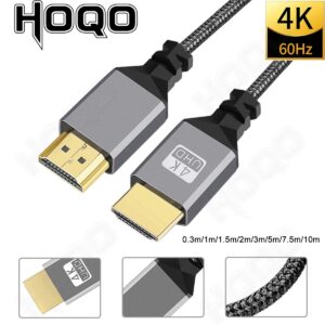 Cable videoprojecteur HDMI 2.0 de 30 cm a 1 metre, vue de trois quarts