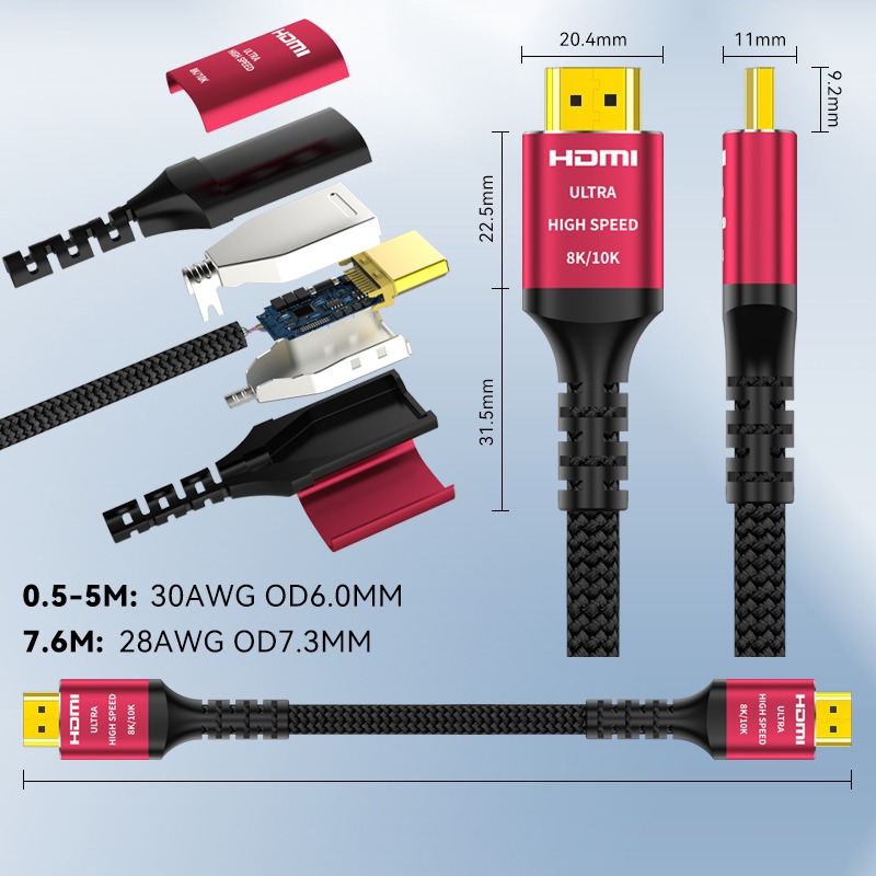 Câble vidéoprojecteur HDMI 2.1 de 5 mètres, 4K à 120 Hz, vue principale