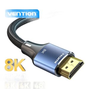 Câble vidéoprojecteur HDMI 2.1 en 8K à 60 Hz, vue de trois quarts