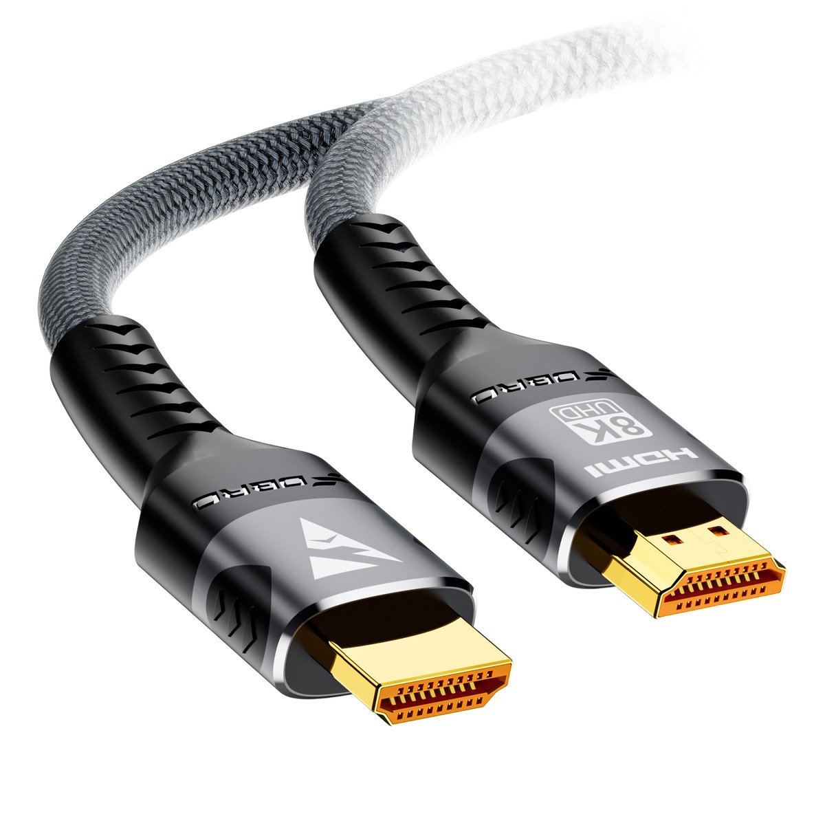 Cable videoprojecteur HDMI 2.1 tresse en 8K et 48 Gbit, vue principale