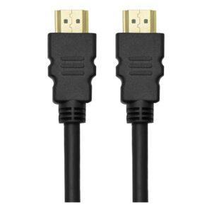 Cable videoprojecteur HDMI plaque or 4K en 0,3 ou 0,5 m, vue de trois quarts