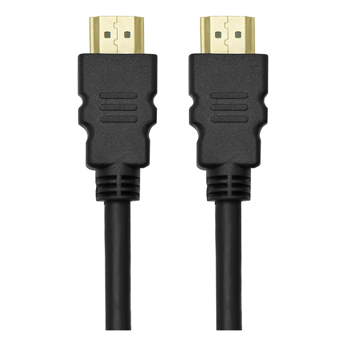 Cable videoprojecteur HDMI plaque or 4K en 0,3 ou 0,5 m, vue de trois quarts