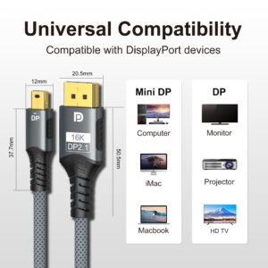 Cable videoprojecteur Mini DisplayPort vers DisplayPort, vue de face