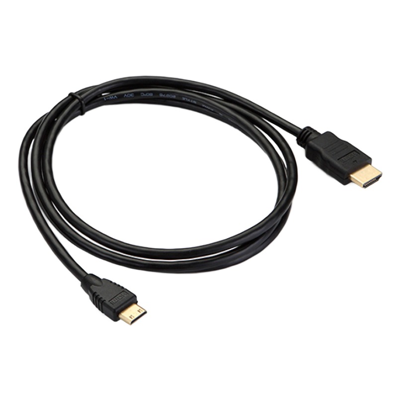 Câble vidéoprojecteur mini HDMI vers HDMI plaqué or, vue de face