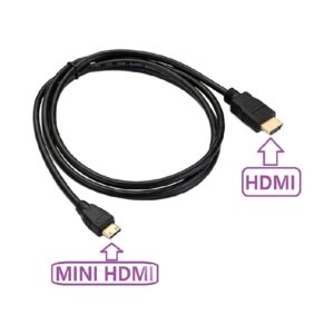 Câble vidéoprojecteur mini HDMI vers HDMI plaqué or, detail