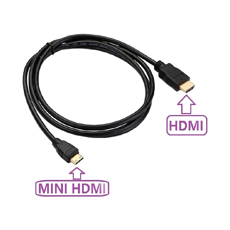 Câble vidéoprojecteur mini HDMI vers HDMI plaqué or, detail