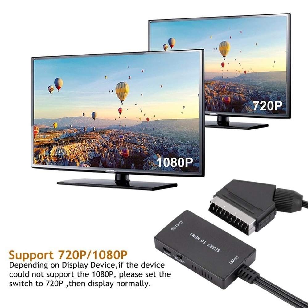 Câble vidéoprojecteur péritel vers HDMI, convertisseur 720p ou 1080p, detail