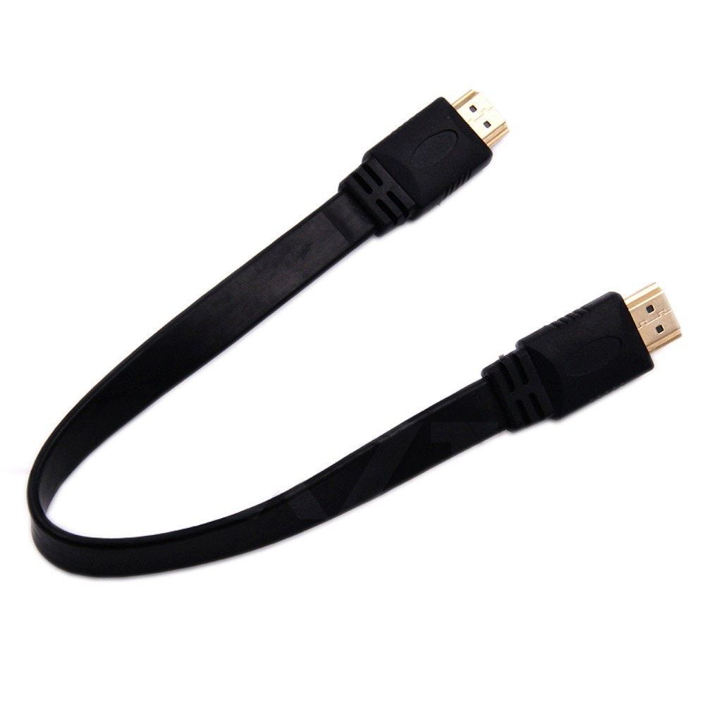 Câble vidéoprojecteur plat HDMI, trois longueurs courtes, vue de face
