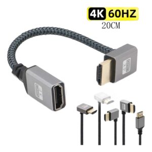 Cable videoprojecteur, rallonge HDMI male femelle 4K avec embouts mini, vue de trois quarts