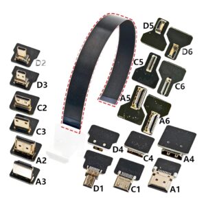 Cable videoprojecteur ruban FPV micro HDMI 90 degres, vue principale