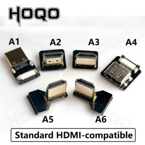 Cable videoprojecteur ruban FPV micro HDMI 90 degres, vue de trois quarts