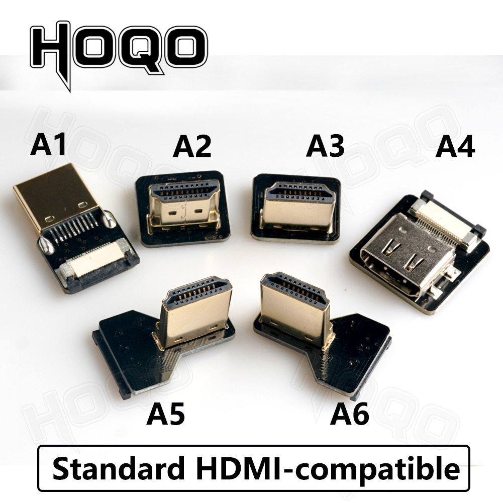 Cable videoprojecteur ruban plat micro HDMI coude, vue de face