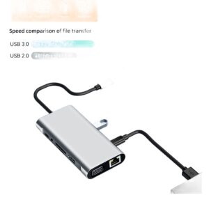 Câble vidéoprojecteur USB-C multiport, cinq versions, vue de trois quarts
