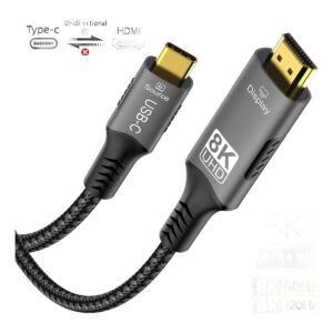Cable videoprojecteur USB C vers HDMI 2.1 en 8K, vue principale
