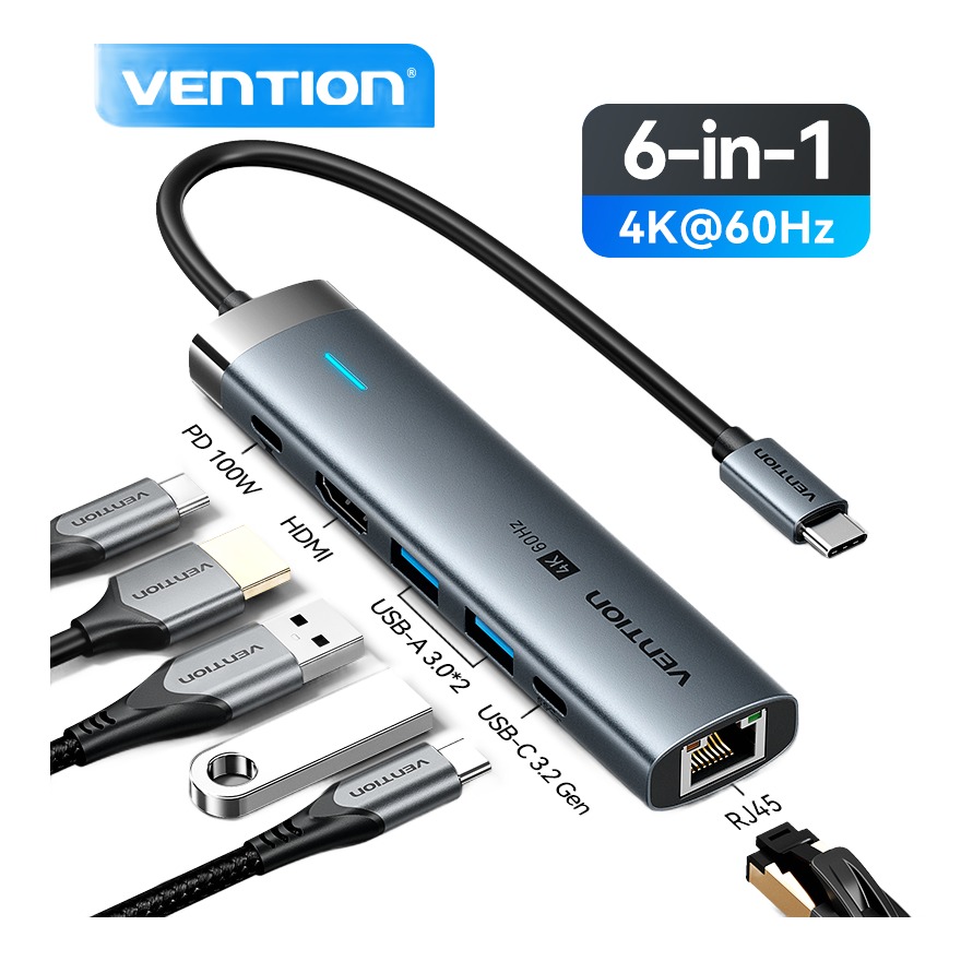 Câble vidéoprojecteur USB-C vers HDMI 4K 60 Hz avec réseau et charge, vue principale
