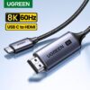 Cable videoprojecteur USB C vers HDMI 8K et tresse, vue principale