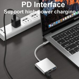 Câble vidéoprojecteur USB-C vers HDMI, trois, vue de face