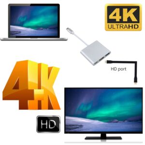 Câble vidéoprojecteur USB-C vers HDMI, trois, detail