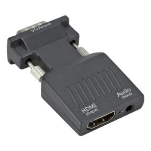 Câble vidéoprojecteur VGA vers HDMI, convertisseur intégré, vue de face