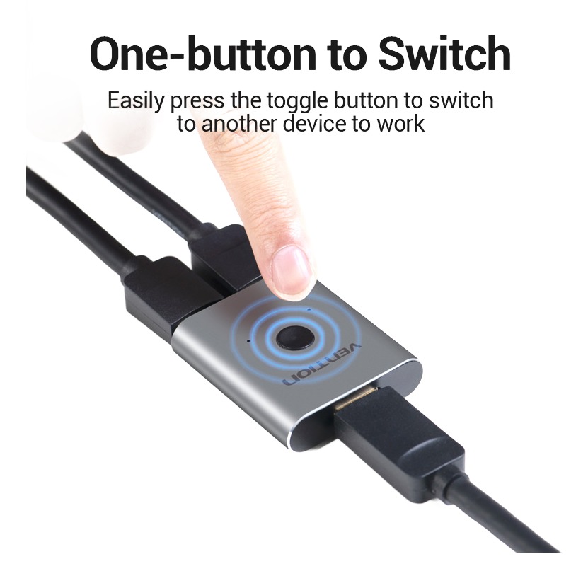Commutateur cable videoprojecteur HDMI 2 vers 1 en 4K, vue de face