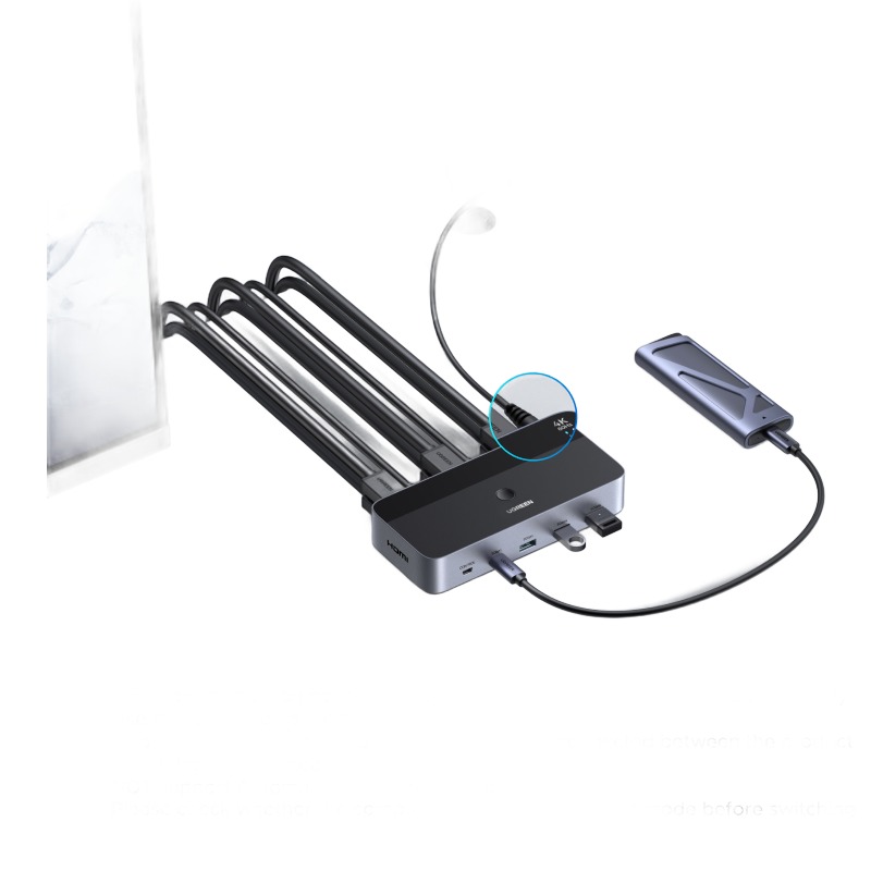 Commutateur cable videoprojecteur HDMI deux postes vers un ecran, vue principale