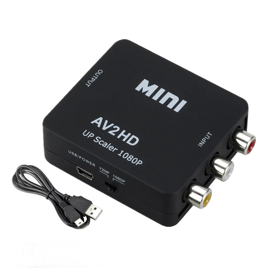 Convertisseur AV RCA vers HDMI 1080p, câble vidéoprojecteur rétro, vue principale
