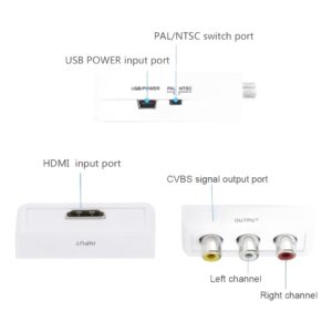 Convertisseur câble vidéoprojecteur HDMI vers RCA, vue de face