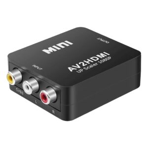 Convertisseur cable videoprojecteur RCA vers HDMI 1080p, vue de trois quarts