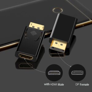 Convertisseur DisplayPort, câble vidéoprojecteur vers HDMI, vue de trois quarts