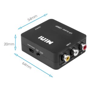 Convertisseur RCA vers HDMI pour vidéoprojecteur, et HDMI vers RCA, vue de face