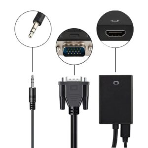 Convertisseur VGA vers HDMI avec sortie audio, pour câble, vue de face
