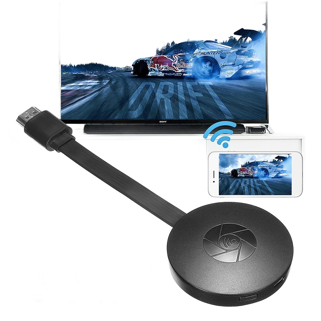 Dongle HDMI sans fil pour recopier un téléphone sur un vidéoprojecteur, vue de trois quarts