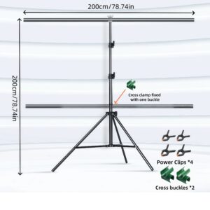 Écran de projection 100 pouces avec support en T de 2 x 2 m, vue de trois quarts