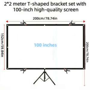 Écran de projection 100 pouces avec support en T de 2 x 2 m, detail