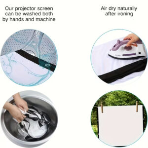 Écran de projection 4K pliable résistant aux plis, vue de face