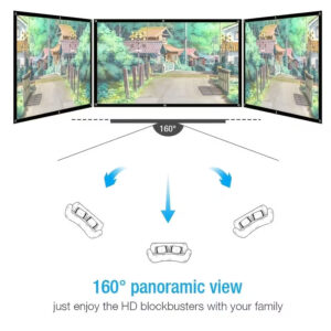 Écran de projection 4K pliable résistant aux plis, vue arriere