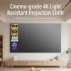 Écran de projection anti lumière, 80 ou 120 pouces, vue principale