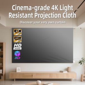 Écran de projection anti lumière, 80 ou 120 pouces, vue principale