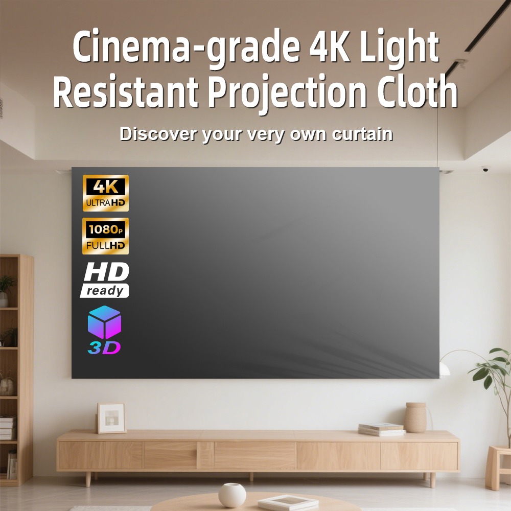 Écran de projection anti lumière, 80 ou 120 pouces, vue principale