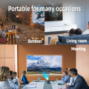 Écran de projection anti-lumière portable, 80 ou 120 pouces, vue de profil