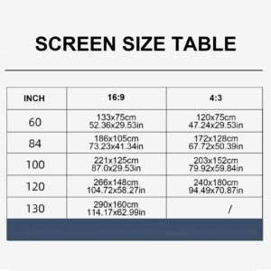 Écran de projection cinéma maison, quatre tailles, vue de profil