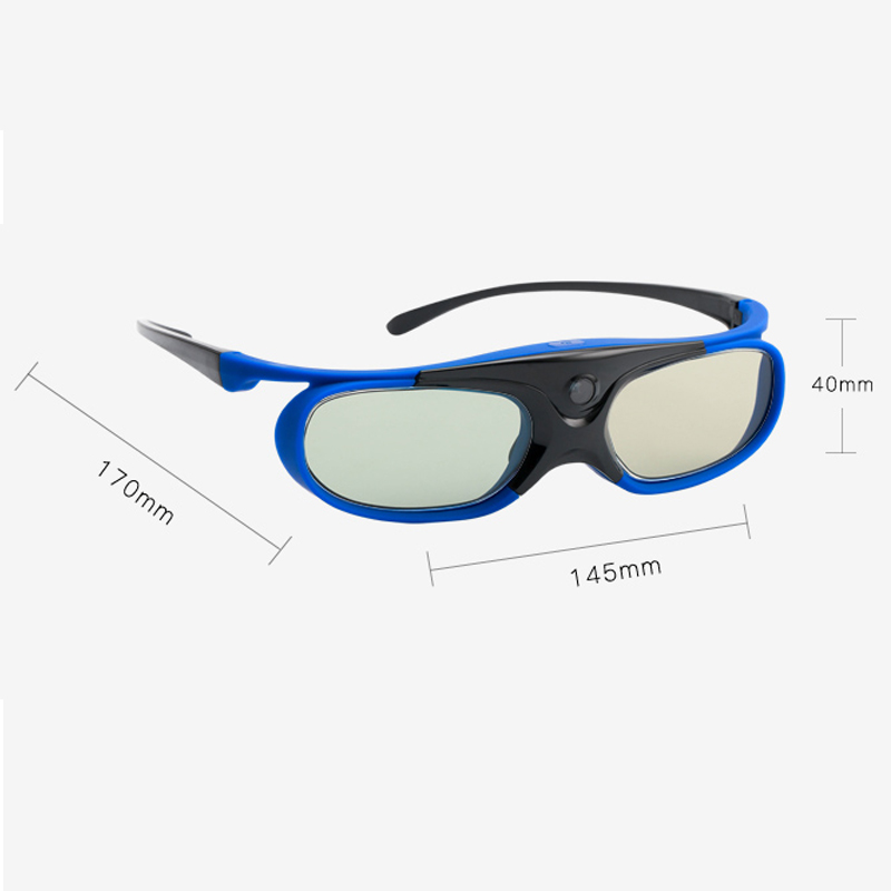 Écran de projection en 3D : lunettes actives, deux pièces, vue de face
