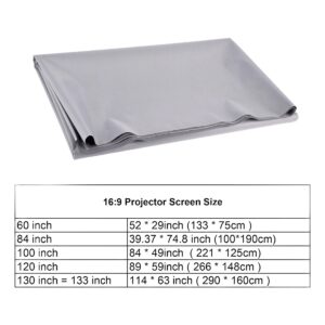 Écran de projection en tissu réfléchissant, cinq diagonales, vue principale