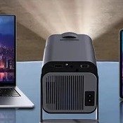 Ecran de projection, mini Vidéoprojecteur HY320 Android 11, Rotatif 180°, vue principale